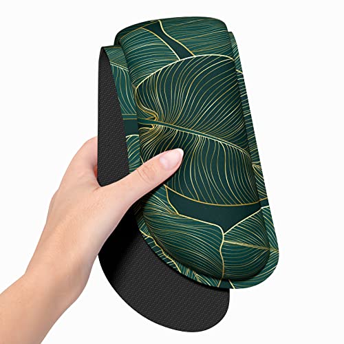 Dapesuom Enlarge Keyboard Wrist Rest Pad,Memory Foam Set Wrist Cushion Support for Easy Typing & Pain Relief,Mouse Wrist Pad, Anti-Slip Wrist Support for Gaming,Computer, Laptop, Office, Green Leaf - Image 3