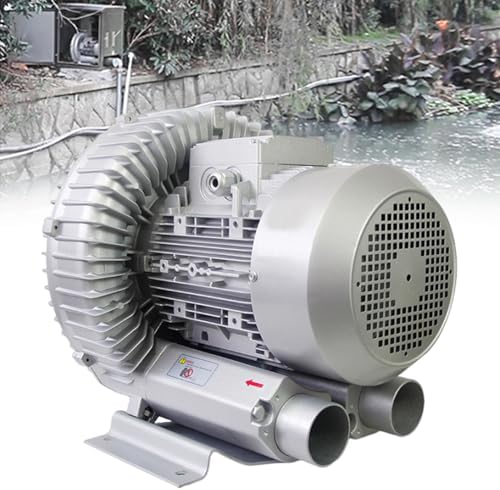 Regenerative Blower High-Pressure Vortex Ring Phase for Sewage Aeration, Regenerative Air Blower, Adjustable Power, Maximum Air Volume, Dust Filter, Aluminum Housing, Blow-Suck Dual-Purp