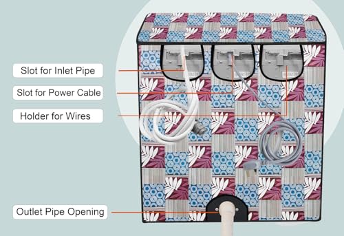 Image of Stylista Washing Machine Cover Compatible for GODREJ 8KG Semi-Automatic Top Loading WSEDGE ULT 80 5.0 DB2M CSBK, Surface Pattern Grey