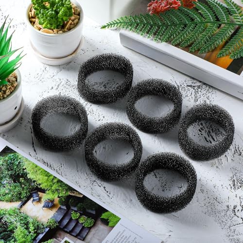 Enhon 16 Filtros de Espuma de Fuente de Mascotas Filtro Bebedero Gatos Negro de Esponja Redonda para Fuente de Acero Inoxidable de Gatos de 2,5 L/ 84 oz - imagen 6