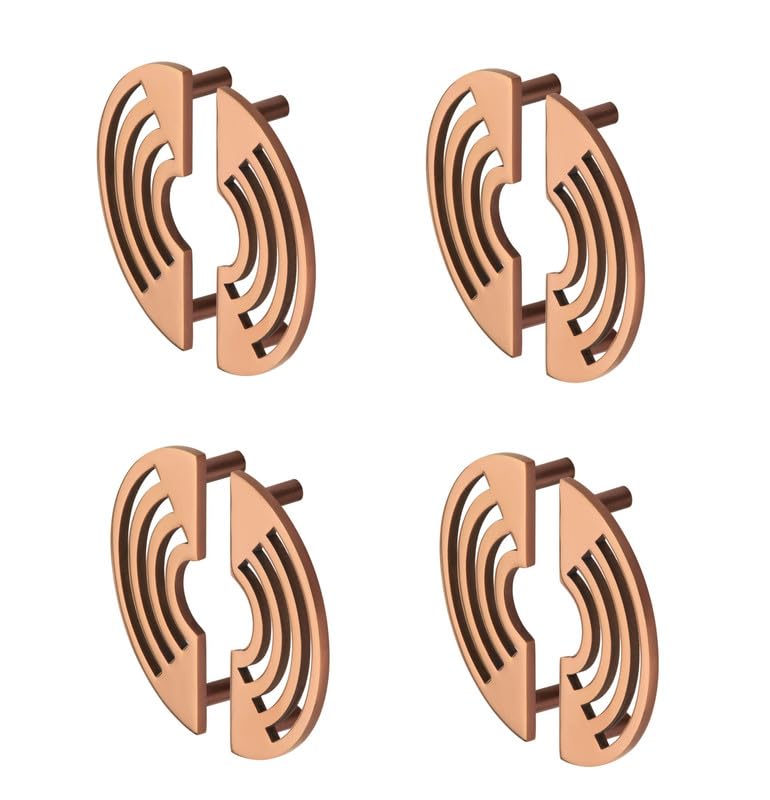 Image of COMPASS Stainless Steel Camila Cabinet Knobs, Drawer Pulls, Knobs for Dresser Drawers, Drawer Knobs Handle, Kitchen Knobs (PVD Rose Gold Finish) Pack of 8 pcs