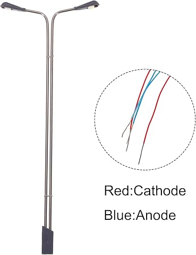 Vista 5 de MECCANIXITY Modelo ferroviario LED farol lámparas poste luces blancas 1/75 escala 5.1 in 5.12 pulgadas 3V, paquete de 4