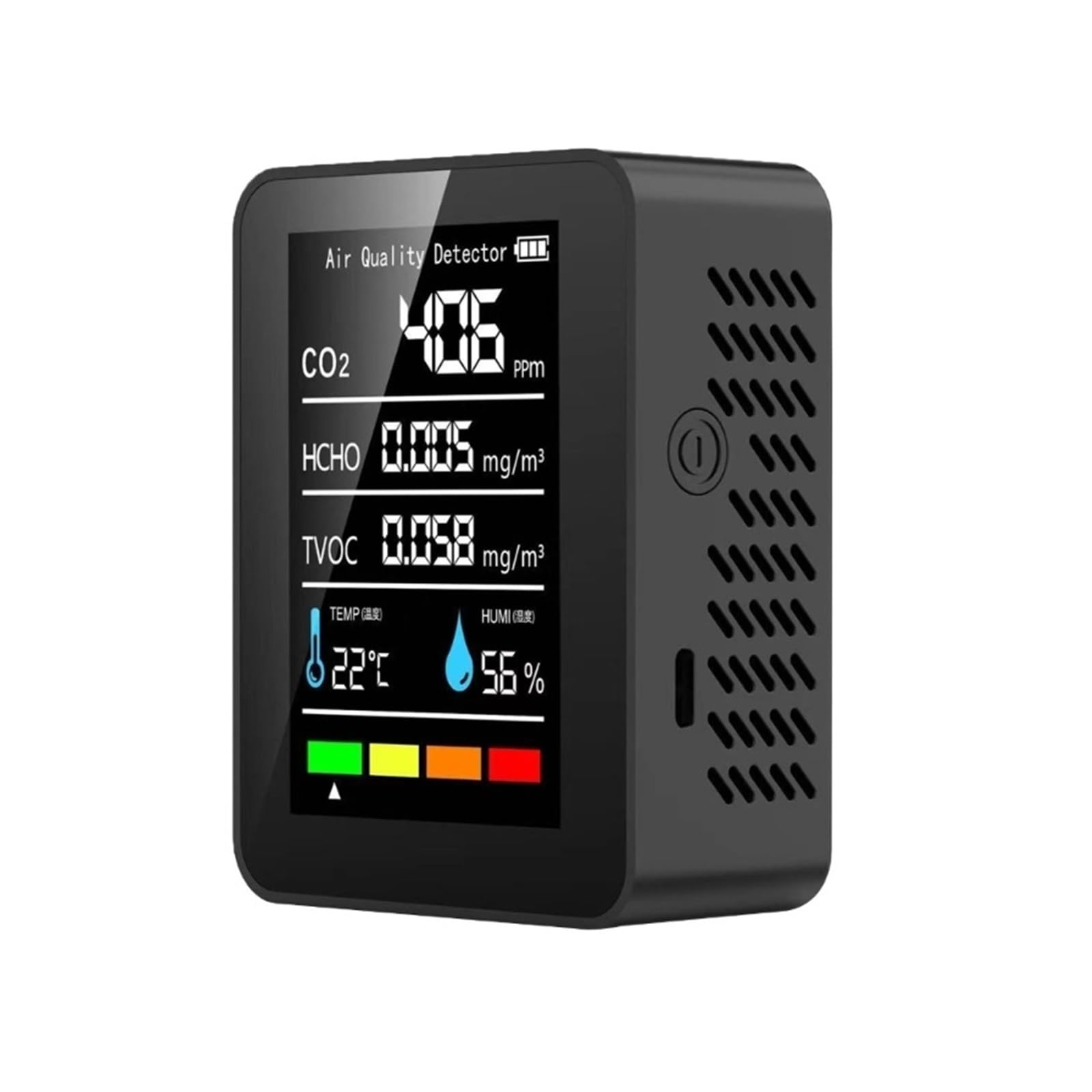 Air Quality Monitor, Air Quality Monitors CO2 TVOC Humidity Temperature Detector Monitoring Home Air Tester(Nero)