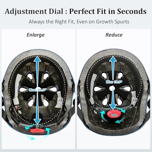 Image of KAMUGO Kids Adjustable Helmet, with Sports Protective Gear Set Knee Elbow Wrist Pads for Toddler Age 2-8 Boys Girls, Bike Skateboard Hoverboard Scooter Rollerblading Helmet Set