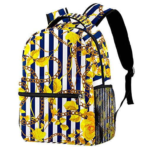 Sac à dos de voyage avec porte-bouteille intégré et chaînes stylées