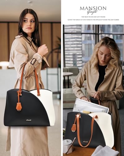 LOVEVOOK Bolso Grande Mujer, Bolso Universidad Bolso Ordenador Portatil 15.6 Pulgadas, Tote Bag Bolsos Shopper para Universitarias Trabajo - imagen 2