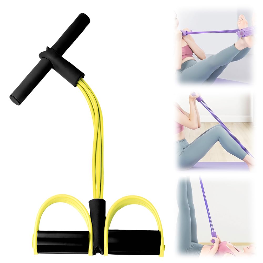 21 Fitness Resistance Bands-4 Tube Pedal Ankle Puller 2025 New Adjustable Resistance Bands for Leg Exercise Durable Pedal