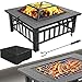 Thanaddo 3 in 1 Multifunktional Feuerstelle mit Grillrost & Grillzange Feuerschale für Garden Terrasse Heizung BBQ