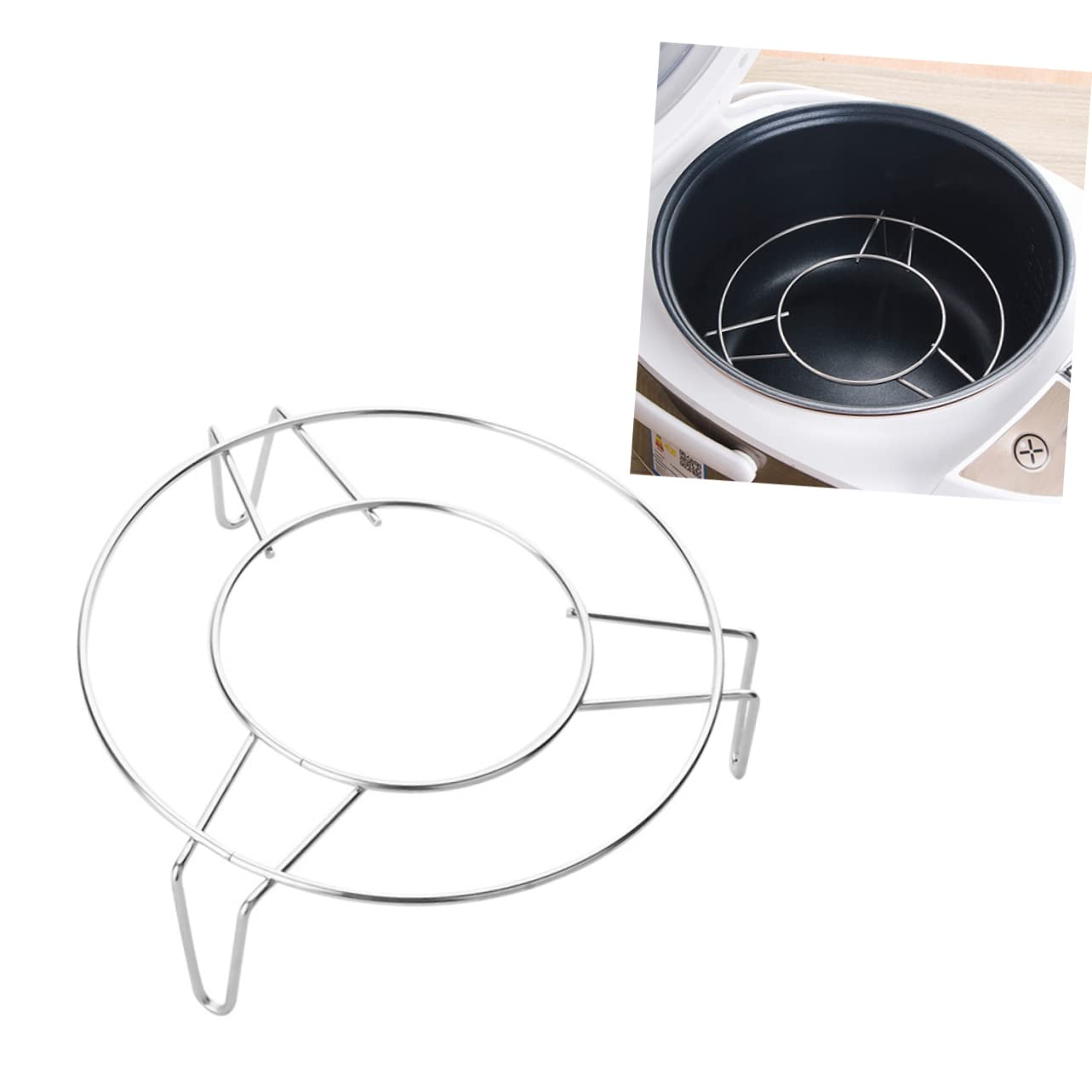 Cabilock Stainless Steel Round Rack Handles Induction Cooker Rack Cooking Utensils