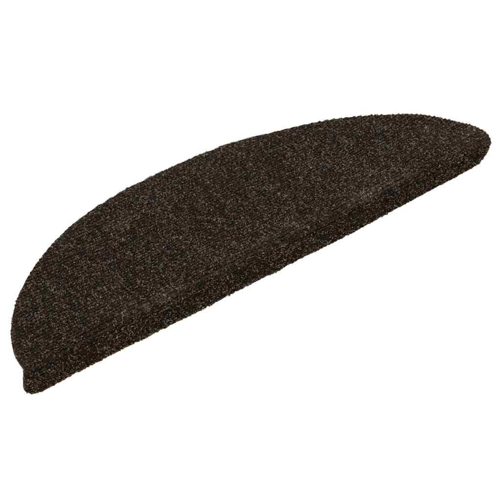 Lot de 30 tapis d'escalier autocollants - Marron foncé - 56 x 17 x 3 cm - Antidérapant - Avec protection contre les marches et les rayures - Pour escaliers en bois - Lavables - Insonorisants