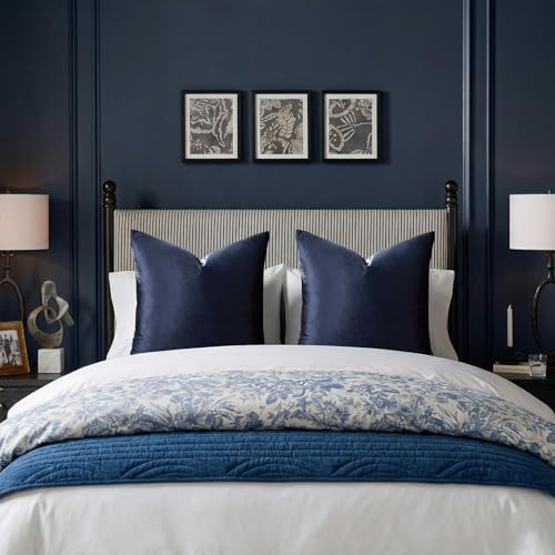 Image of GIGIZAZA Decorative Couch Throw Pillow Covers,Blue Square Pillow Cushion Covers 22x22,Pillow Cases Velvet Pillow Covers