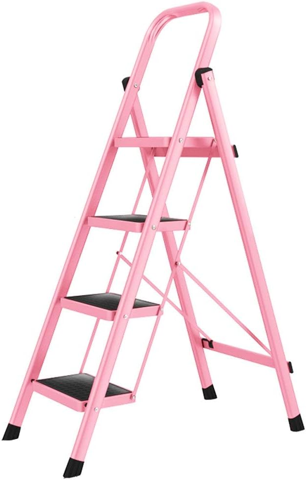 Step Stool Three Step Ladder Four Step Ladder,Girls' Dormitory Stepladders Household Metal Ladder Safety Stepladder Step Ladder