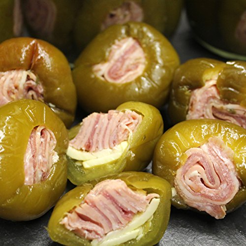 Stuffed Cherry Peppers with Rolled Italian Meats: 8 Oz. Jar (Hot)
