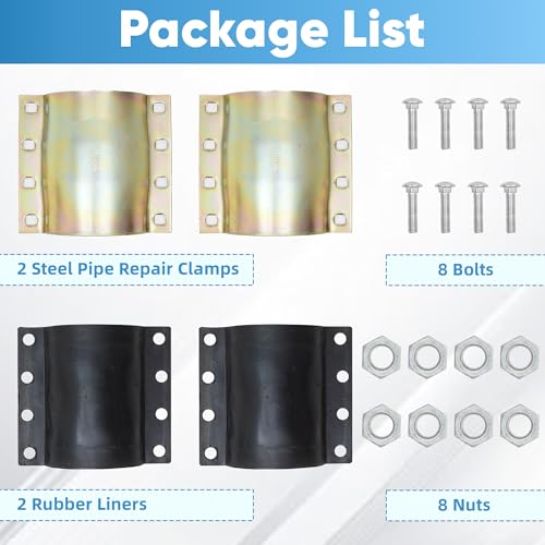 Water Pipe Repair Clamp for 4 Inch Leak Sealer Pipe, Emergency Pipe Repair Kit, Plumbing Leak Fix Tool for PE/PVC/Steel/Iron Pipes - Image 5