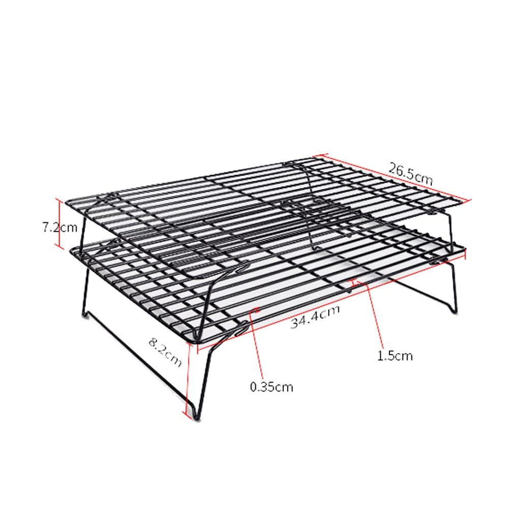 XMING Estante de enfriamiento Plegable Antiadherente Negro for Pasteles, Pan y Pastel de Luna con Red de enfriamiento (Size : One)