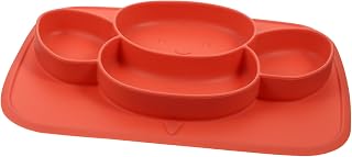 TOYANDONA 3 Pçs Crianças Tudo Em Um Prato Tigela De Sucção Do Bebê Crianças Pratos De Jantar Ventosa Placas Para Bebês Crianças Talheres Crianças Placa De Sucção Bandeja De Sílica Gel