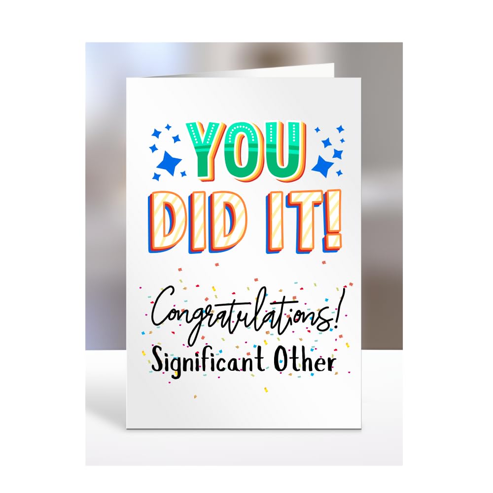 Graduation Card for Significant Other, gifts for men, women, female, male, him, her, greetings card, presents for christmas, you did it, congratulations, A5-91_161