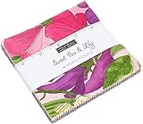 Sweet Pea & Lily Charm Pack by Robin Pickens; 42-5 Inch Precut Fabric Quilt Squares