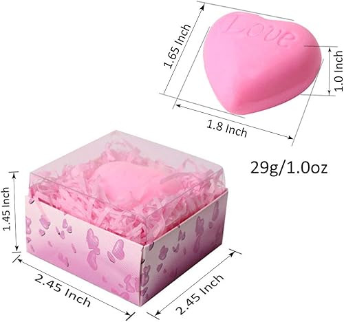 Miniatura 5 de AIXIANG 24 Boxes Sweet Pink Heart Soaps Handmade Scented Soap Guests Keepsake Gift for Bridal Shower Return Gifts Wedding Gifts Baby Shower Favors,