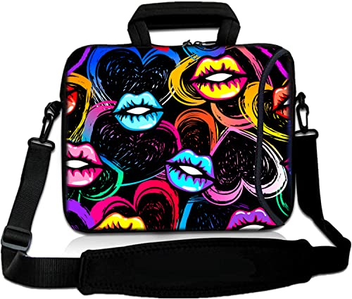 Icolor 17 Inch Laptop Shoulder Bag 16 Inch 16.5 Inch 17 Inch 17.3 Inch 17.4 Inch Inch Neoprene Laptop Computer Pc Zipper Messenger Bag Case Cover Holder Protector Pack W/Side Pocket cover