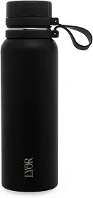 LYOR - Garrafa Térmica de Aço Inox Explorer Preta 650ml