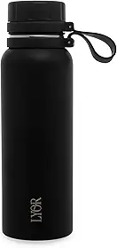 LYOR - Garrafa Térmica de Aço Inox Explorer Preta 650ml