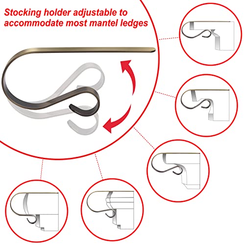 V-Opitos Christmas Stocking Holders For Mantle Set Of 6, Metal Xmas Stocking Hangers, Adjustable Multi-Uses Hooks For Fireplace, Christmas Home Supplies #TOP3