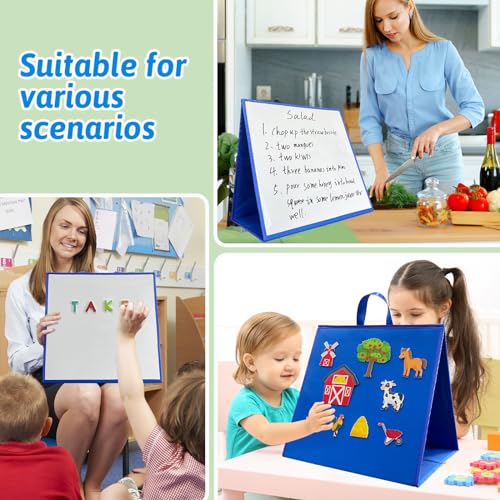 PENGFULL Felt Flannel Board/Dry Erase White Board for Toddlers,17.3 * 17.3in,Double-Sided,Folding,Standing,for Wall,Classroom,Preschool,Kiddie Corner,Interactive,Gifts for Kid