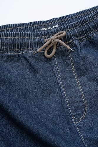 Image of Men's Comfort Fit Denim Lycra Joggers Jeans Stretchable High Rise Relaxed Fit Available in Dark Blue Navy Blue Light Blue Full Length Soft Fabric Machine Wash