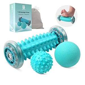 BOENFU Neueste Verbesserte Version Fußmassagegerät Fußmassage Roller [3er Set]-Muskel Roller & Bälle Set, Innovativer Fußmassageroller Fuß Igelball zur Linderung von Muskelkater