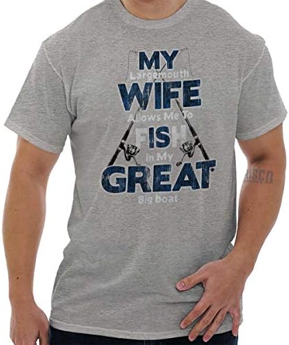 Meadow Creek Fishermen's Wives Fishing Joke Funny Mens Graphic T Shirt Tees Sport Grey Apparel