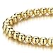 COOLSTEELANDBEYOND Gold Color Beads Bracelet for Women Men
