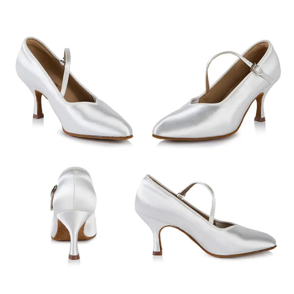 Dance Standard Tacco Alto da Donna 138 Fresh Tan Satin Tacco Alto da Donna Scarpe da Ballo da Sala Suola Morbida Danza Moderna