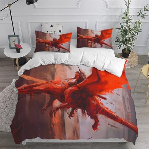 Parure de couette red dragon en tissu microfibre ultra doux - 6