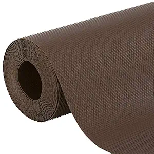 ElastPro (45 cm X 5 m) EVA Food Grade Multipurpose Washable Anti Slip Mat/Sheet for Fridge, Shelf Liner, Table, Kitchen Drawer mat (Diamond Texture, Coffee Brown)