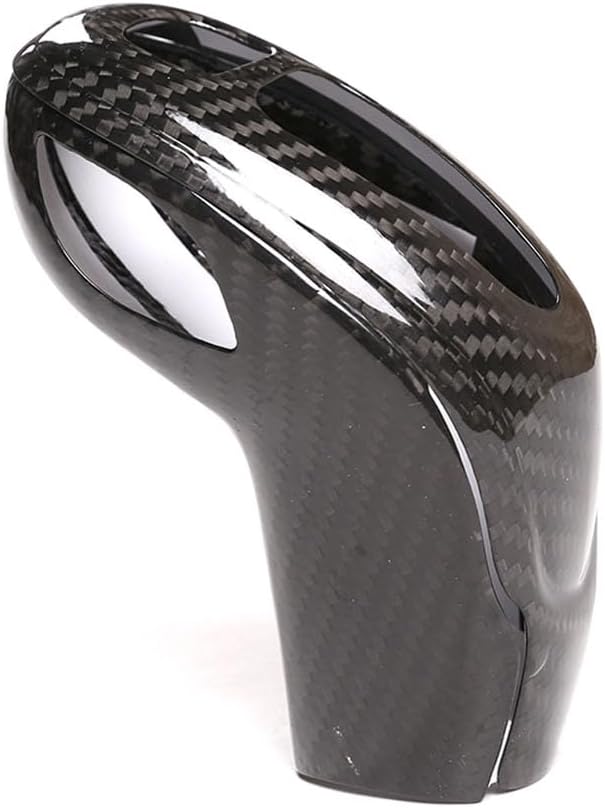 Gear Shift Knob Head Cover Trim Compatible with Cadillac CT5 CT6 XT4 XT5 XT6 2020-2023,Real Carbon Fiber Car Gear Shift Knob Cover Trim Decoration Accessories (Black)