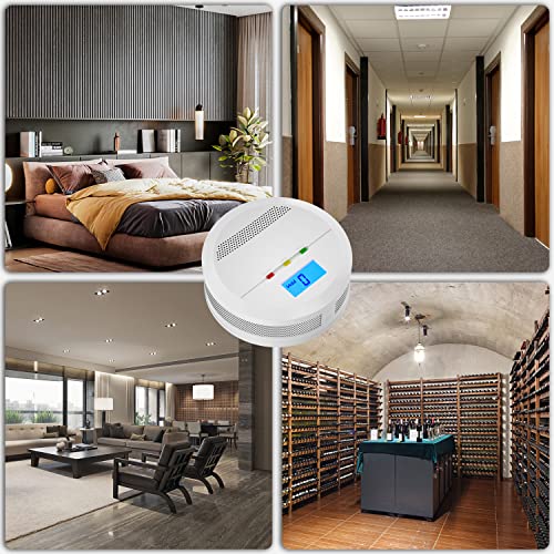 CO Melder EN 50291 Zertifiziert Kohlenmonoxid Melder, Kohlenmonoxid Warnmelder mit LCD Anzeige, CO Warnmelder mit Akkurater Sensor, Lauter 85 Db Alarm, Prüftaste, Batteriebetrieb, 2 Stück - Image 7