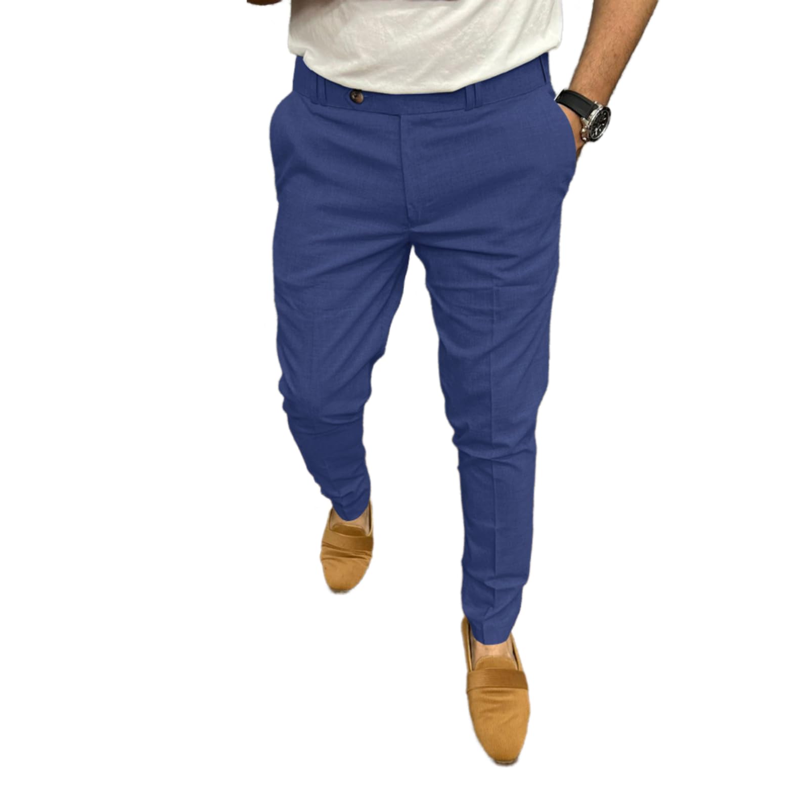 Mens Fashion Dress Pants Slim Fit Casual Business Dress Pants Classic Work Pants-image-10