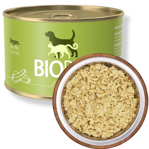 BIOPUR Bio Premium Hundefutter Vegan, Kartoffel & Zucchini 12x400 g – Nassfutter in 100% Bio-Lebensmittelqualität für Hunde