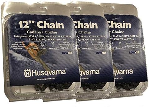 Set Of 3 Husqvarna 12" Chain 531300448 fits 327P4 327P5X 338XPT T435