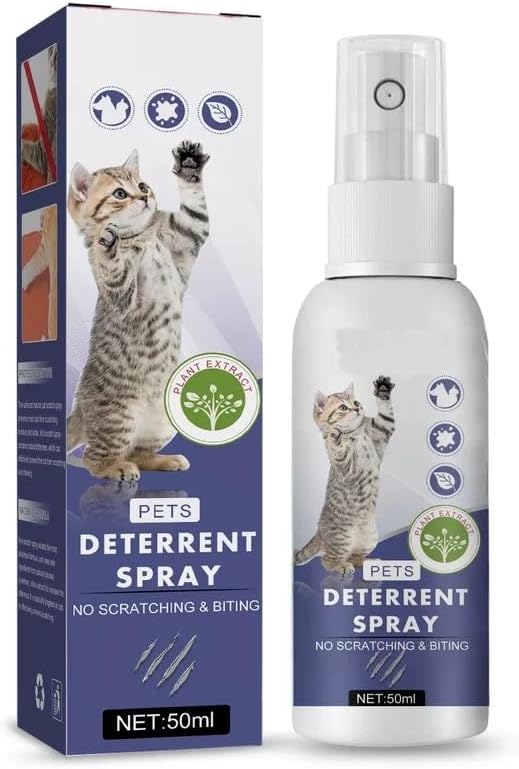 Advanced Cat Repellent Outdoor and Indoor, Natural Formula Cat Deterrent Spray, Strengthened Cat Scratch Deterrent for Furniture, Sofas, Rugs, Curtain Protection, Stop Cats from Urinating