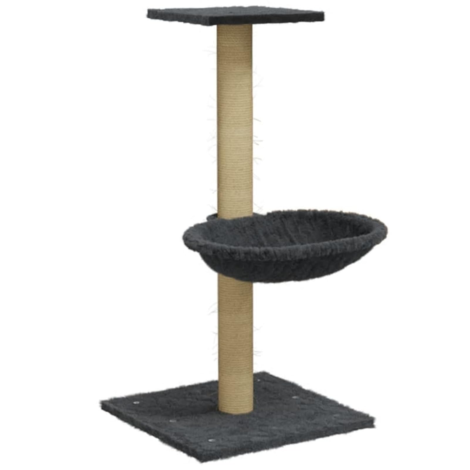 Homgoday Jouet chat arbre griffoir arbre à chat avec poteau griffoir Sisal gris foncé 74 cm