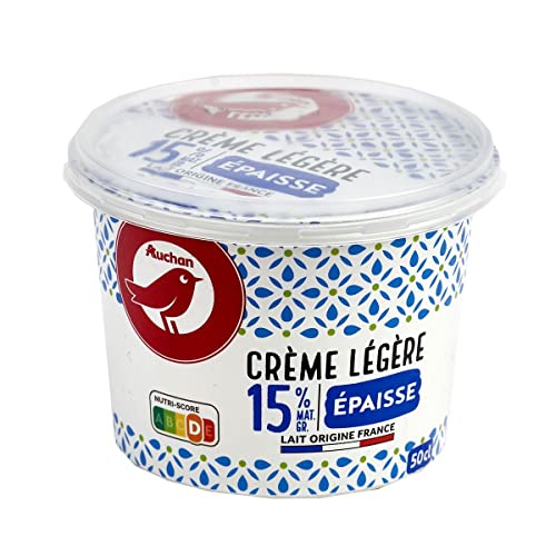 AUCHAN Crème fraîche épaisse légère 15% M.G 50 cl