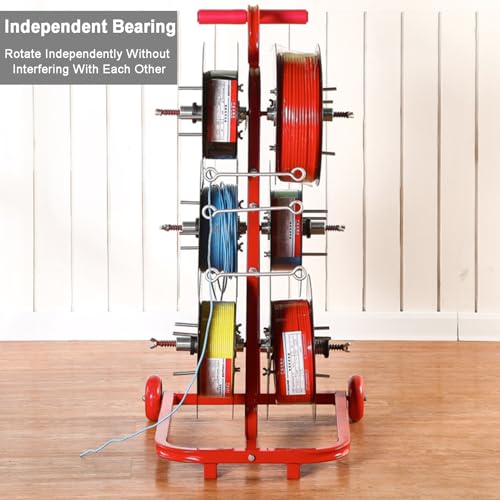 Range-bobines portable robuste multi-axes, chariot stable 48 x 46,5 x 92 cm pour fils