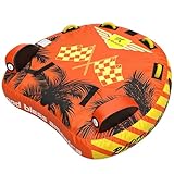 K-Musculo Towable Tubes Heavy Duty Water Tubes - 2 Person Flying Eagle II, Boat Tubes & Towables, EVA Foam Pads, Drainage, Super Safe Handle, Quick Connector (F-1021)