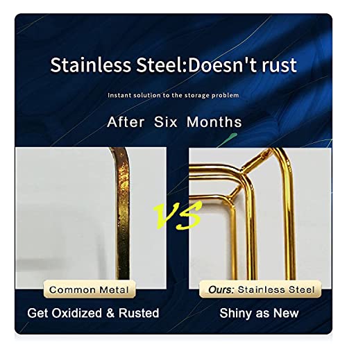 Bathroom Organizer Countertop Perfume Organizer Makeup Organizer Cosmetics Storage Display Rack Vanity Tray Dresser Stainless Steel Gold Shelf White Marble Ceramic Tray - Image 4