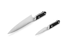 2-piece Knife Set - 8in Chef - 3&period;5in Paring - High Carbon Stainless Steel - Black