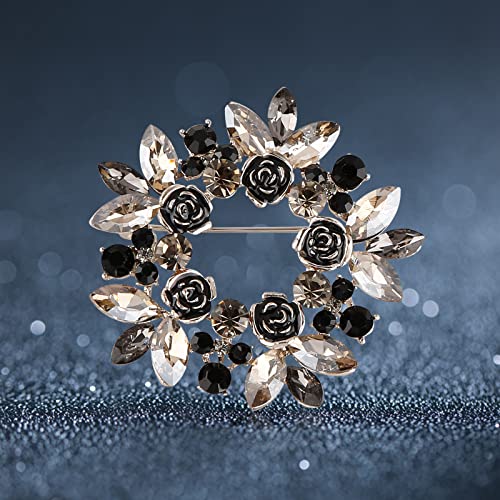 Image of Pearl Diamond Brooch Pins for Dress Sweater Scarf, Wedding Party Decoration Birthday Christmas Gift