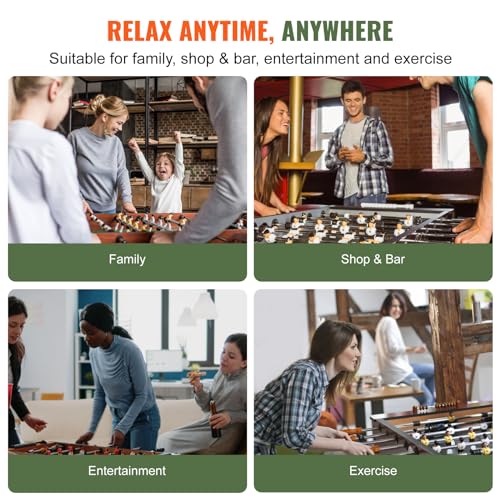 Tischkicker-Set, 139,7 cm, für Zuhause, Familie und Spielzimmer, inklusive 4 Bällen und 4 Getränkehaltern, Standard-Fußballtisch für den Innenbereich, Schwarz – Bild 7