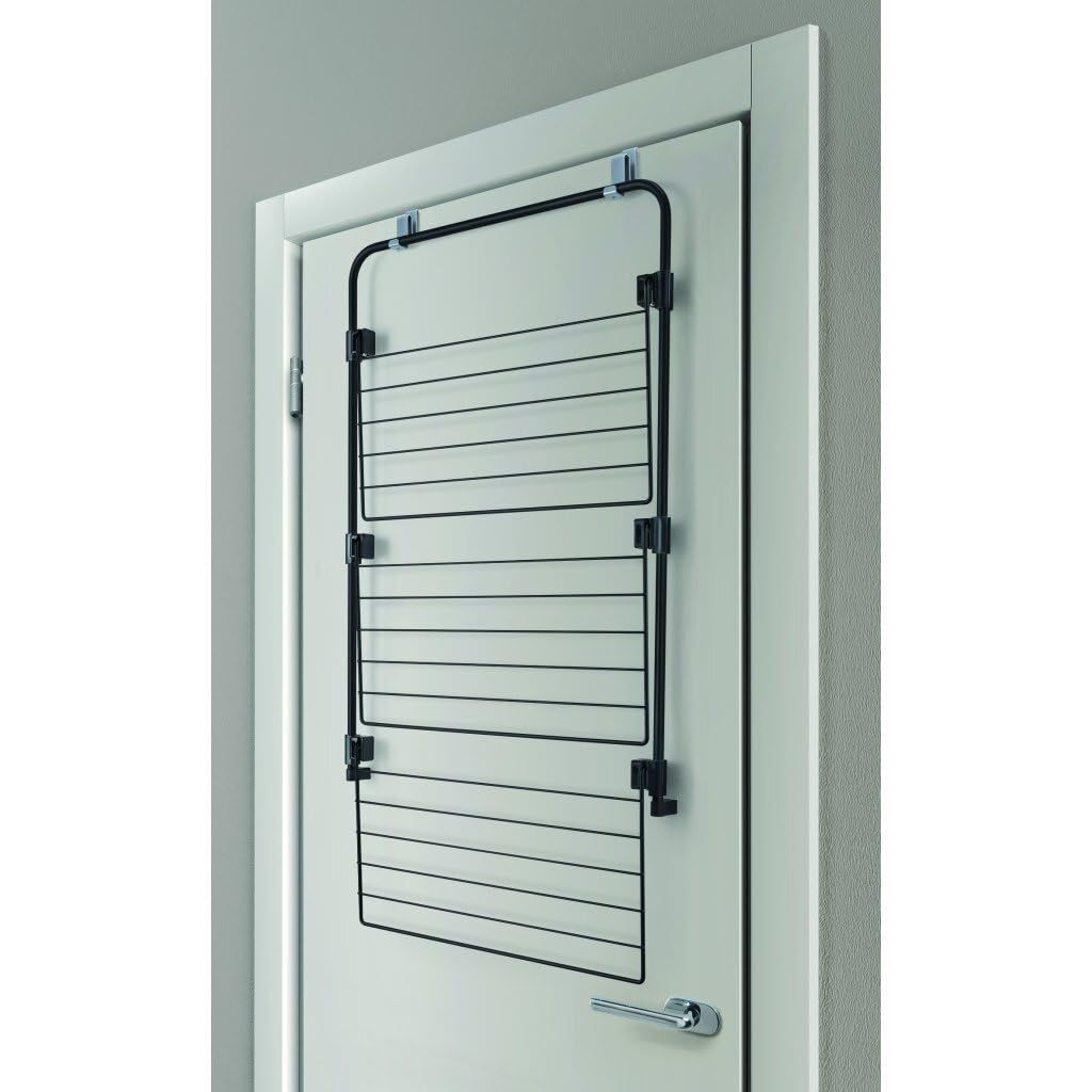 Metaltex -Secador de Ropa Gale para Puerta, Color Negro, Colada 11 m. Wymiary 3,5 x 58 x 87 cm